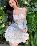 Cyflymder Floral Sexy Slip Dress Women Chic Elegant Casual Party Dresses Female Beach Korean Fashion Holiday Summer Dresses Trend New