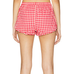 Cyflymder Womens Plaid Gingham Bloomer Shorts Y2k Front Button Checkered Micro Boxers Shorts Cute Bubble Balloon Mini Shorts