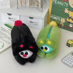 Cyflymder Creative Cute Lovely Funny Happy Animals Soft Stuffed Surface Clothes Zipper Pencil Box Pencil Case Pencil Holder Pouch Pen Bag