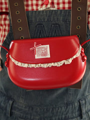 Cyflymder Harajuku Red Messenger Bag Women 2025 Sweet Cute Retro Leather Casual Crossbody Bags Ladies Fairy Core Aesthetic Mini Bag Y2k
