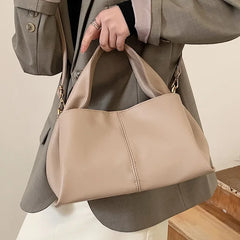 Cyflymder Women handbag new Brand Trendy Lady Shoulder bags Luxury Totes Soft PU Leather Crossbody Bags bolsas Casual big totes beige
