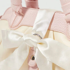 Cyflymder Japanese Style Sweet Cute Bow Handbag Women Simple Gentle Shoulder Bag Ladies Leather Delicate Fashion Pleated Underarm Bag 2025