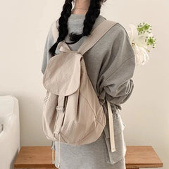 Cyflymder Streetwear Vintage Nylon Simple Backpacks Casual All Match Women Students Backpack Y2k Aesthetic Fashion Ins Grunge Schoolbags