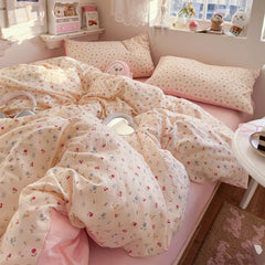 Cyflymder Class A simple high-end three-layer yarn bedding four-piece set, bed sheet quilt cover, dormitory three-piece set
