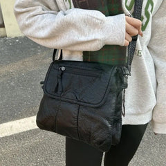 Cyflymder Fashion Versatile Soft Leather Shoulder Crossbody Bag for Women Casual Large Capacity Retro Bags