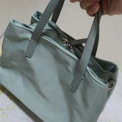 Cyflymder Sweet Green Tote Bag Women Lightweight Waterproof Nylon Large Capacity Shoulder Bag Ladies Versatile Solid Color Crossbody Bags