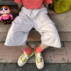 Cyflymder Summer Women's Unisex Multiple Pockets Street Cargo Shorts Young Girl Casual Bottom Female Loose Capris Calf-length Pants