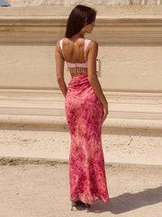 Cyflymder Hollow Out Slip Long Dress Women Sexy Spaghetti strap Sleeveless Backless Hip Package Evening Dresses Chic Ladies Robes