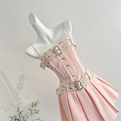 Cyflymder Summer Women Korean Shoujo JK Lace Dress Evening Party Mini Frock Kpop One-Piece Coquette 2000s Aesthetic Prom Gown Cute Core