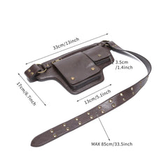 Cyflymder Chest Bag Adjustable Strap Multiple Card Slots Magnetic Closure Waist Bag for Mens Small Belt Fanny Pack Motor Riding Bag