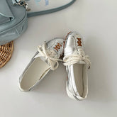 Cyflymder Korean Style Women's Ballet Slippers 2025 Autumn New Design Sensibility Flat Bottom Tied Shoes Adult Color Block Style