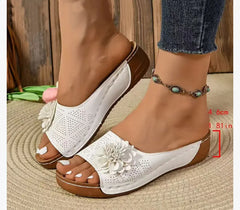 Cyflymder Women's Wedges Sandals Woman applique Shoes Summer for Women Slippers Platform Sandal Ladies Barefoot Comfortable Shoe 44