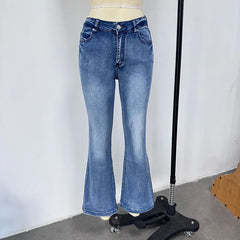 Cyflymder Y2K Vintage Flare Jeans for Women Sexy Low Rise Slim Fit Stretch Washed Denim Pants Harajuku Streetwear Wide Leg Jean Trousers