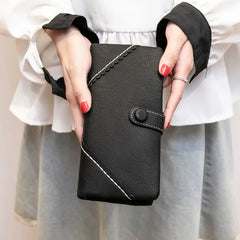 Cyflymder Men/Woman Wallet Vintage PU Leather Frosted Long Wallets Coin Pocket Billetera Hombre Man Purse Male ID Card Holder Money Bags