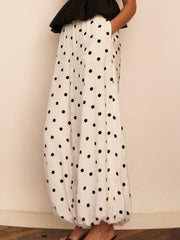 Cyflymder Women Dot Print High Rise Balloon Hem Pants Y2k Baggy Casual High Rise Lantern Wide Leg Trousers Summer Spring