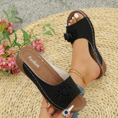 Cyflymder Shoes Women Sandals Fashion Wedge Ladies Shoes Beach Women's Sandals Slip on Soft Zapatos De Mujer Footwear Female Hot