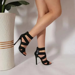 Cyflymder Fashionable Fishmouth Highheels Women's Sandals New European American Style Loose Tight Belted Solid Color Ladies Shoes