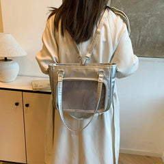 Cyflymder Korean Y2k Aesthetic Transparent Backpacks Vintage All Match Casual Shoulder Ita Bags Streetwear Women Simple Handbags Crossbody