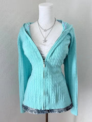 Cyflymder Maiden Vintage Sweater Cute Y2K Women Clothing Sweet Hot Girls Knitwear Solid Tide Charming Thick Slim Lovely Harajuku Cardigan