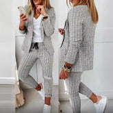 Cyflymder Station New Style Plaid Casual Suit Western Style Clothes Women's Clothing Short Dress Set