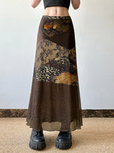 Cyflymder Vintage Floral Print Patchwork Mesh Skirts Gothic 90s Loose A-line Skirt Y2K Aesthetic Women Skirt Party Club Clothing