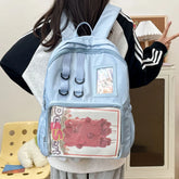Cyflymder Patchwork Contrast Color Vintage Schoolbags Women Y2k Casual Travel Ita Bags 2025 All Match High-capacity Backpacks for Students