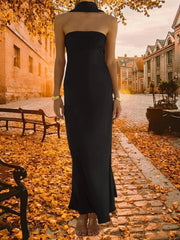 Cyflymder Elegant Off-Shoulder Maxi Dress with Ruched Bodice and Flowy Skirt Women s Formal Evening Gown for Special Occasions