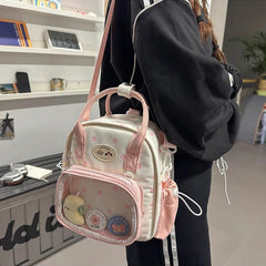 Cyflymder Transparent Fashion Preppy Mini Backpacks Sweet Kawaii Star Print Ita Bags Y2k Aesthetic Students Casual Travel Schoolbags Women