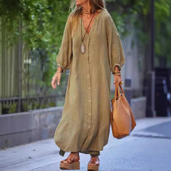 Cyflymder Women's Cotton Linen irt Dr Long Skirt Casual Basic Sle Polyester Fabric Nine Points Sve Irregular Hemline