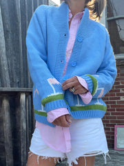 Cyflymder Women s Cozy Oversized Sweater with V-Neckline and Cable Knit Detailing for Fall Winter Fashion Statement