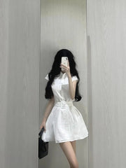 Cyflymder Summer Old Money French Ballet Core Mini Mori Dress Women Gyaru 2000s Aesthetic Retro Sleeveless Frocks Party Evening One Piece