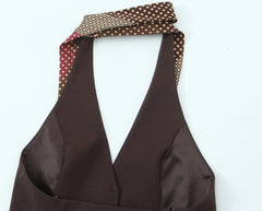 Cyflymder Women's Vintage Sexy Vest with Tie, Halter Buttons, Sleeveless Tops, Elegant Romance, Spring and Autumn Fashion