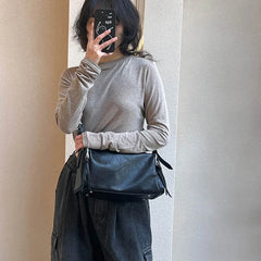 Cyflymder Casual Pillow square crossbody bags for women Simple solid color shoulder bag fashion zip commuter totes women's purse handbags