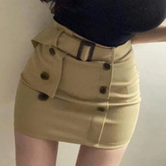 Cyflymder Dongdaemun New Fashionable Versatile Slimming Women's Belted Skirt Sexy Curvy Body Shaping Waist Cincher Double Row Buckle