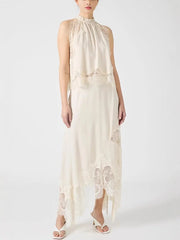 Cyflymder Eleglant O Collar Lace Sleeveless Crop Top Skirt New Two Piece Set Women Outfits Party Y2K Streetwear Summer Casual Clothes