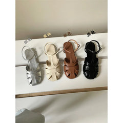 Cyflymder Shoes Woman Round Toe Casual Female Sneakers Flats Soft Modis New Dress Summer Knitting Cute Slip-On Rome Lace-Up PU Fretwo