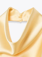 Cyflymder Women Halter Top Solid Satin Backless Slip Tank Top Casual Office Ladies Off Shoulder Evening Party Vest Spring New Fashion