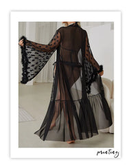 Cyflymder Mesh Nightgown Underwear, Cardigan, Pajamas, Women's Bathrobe, Home Outer Robe