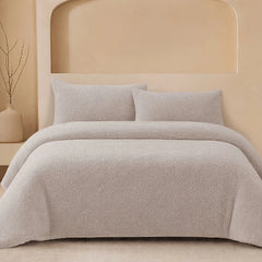 Cyflymder Shaggy Fleece Duvet Cover Set, Soft Cozy Fluffy Sherpa Bedding Set, Warm Plush 1pc Comforter Cover 1pc Bed sheet 2pc Pillowcases