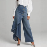 Cyflymder Spring Women's Clothing Slim Fit Solid Color Casual Printed Button Front Pants For Woman Woven High Waist Full Length Thick