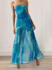 Cyflymder Elegant Black Lace Halter Neck Maxi Dress with Side Slit and Open Back for Evening Party Wedding Prom Clubwear