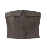 Cyflymder Women Crop Top New Fashion Woman Sexy Off-Shoulders Sleeveless waist-cinching Top Women Summer Speaker Hem Corset