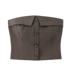 Cyflymder Women Crop Top New Fashion Woman Sexy Off-Shoulders Sleeveless waist-cinching Top Women Summer Speaker Hem Corset