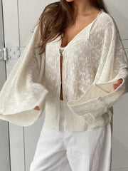 Cyflymder Women Loose Cardigan Solid Boat Neck Hook and Eye Long Sleeve Knitted Tops Casual Fall Clothes