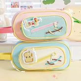 Cyflymder Gallery-Worthy Puff Pencil Case Quilted Makeup Organizer Holds 50+ Pens Kawaii Study Stationery Storage Bag Back To School
