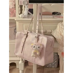 Cyflymder Large Capacity Pink Bag Handbag Women Fashionable Pu Leather Pocket Y2k Shoulder Tote Bag Ladies College Style Bolsos De Mujer