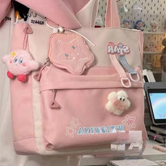 Cute Star Crossbody Bag for Girls, Handbag for Junior High School Students, Tutorial Bag, Large Capacity