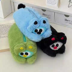 Cyflymder Creative Cute Lovely Funny Happy Animals Soft Stuffed Surface Clothes Zipper Pencil Box Pencil Case Pencil Holder Pouch Pen Bag