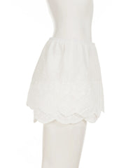 Cyflymder Sweet Solid Lace Trim A-Line Skirts With Shorts Holiday Slim Mid Waist Mini Skirts Women 2025 Summer Fashion Streetwear