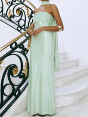 Cyflymder Elegant Floral Print Maxi Dress with Ruffled Off Shoulder Sleeves and Matching Headscarf for Women Summer Beach Party